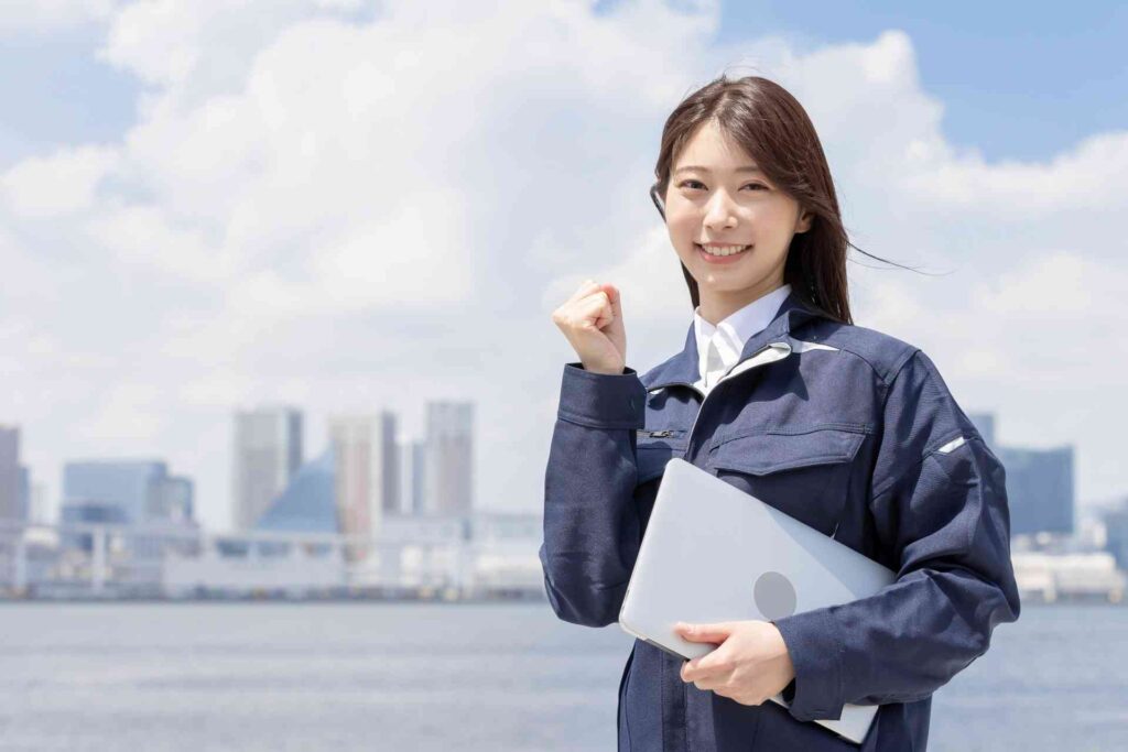 作業着の女性