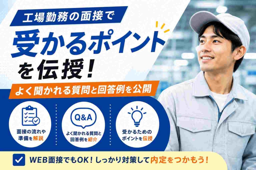 工場勤務の面接で受かるポイント伝授